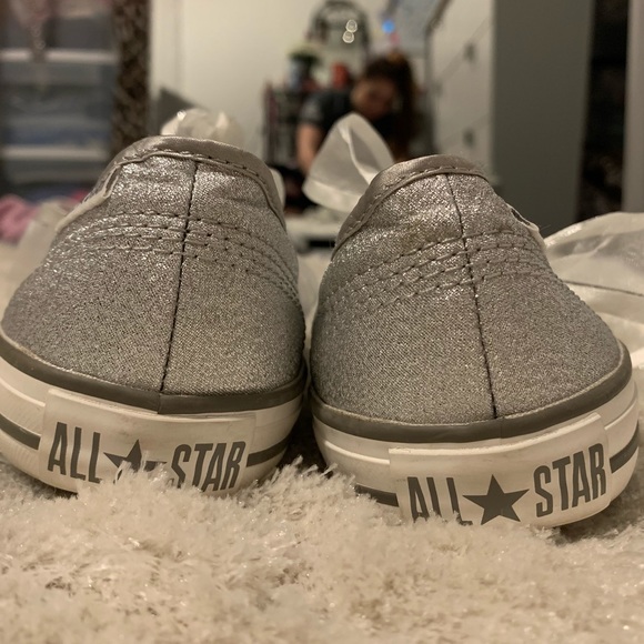 Converse Shoes - Women’s All Star Sparkly Sliver Converse